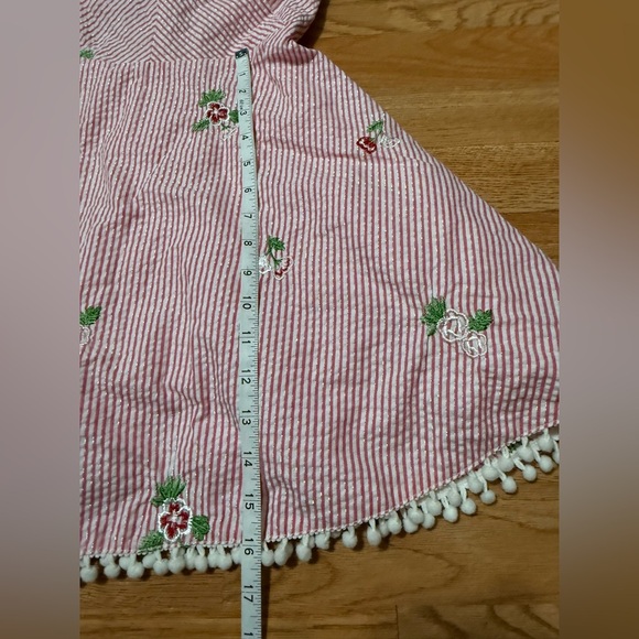 Rare Editions Pink Striped Embroidered Girls' Sundress Sun Dress Size 7 - Picture 5 of 7